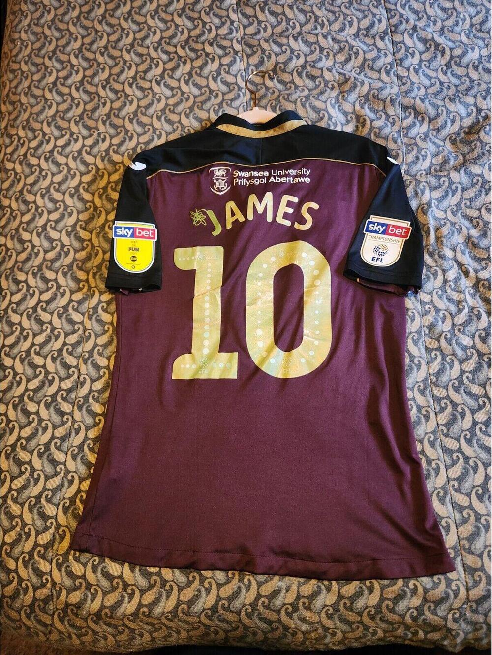 Swansea City 2018/2019 James Wales Player Issue Away Soccer Jersey Size M